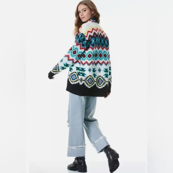 Alice + Olivia Jenn Fair Isle Cardigan Size XS - Picture 6 of 15